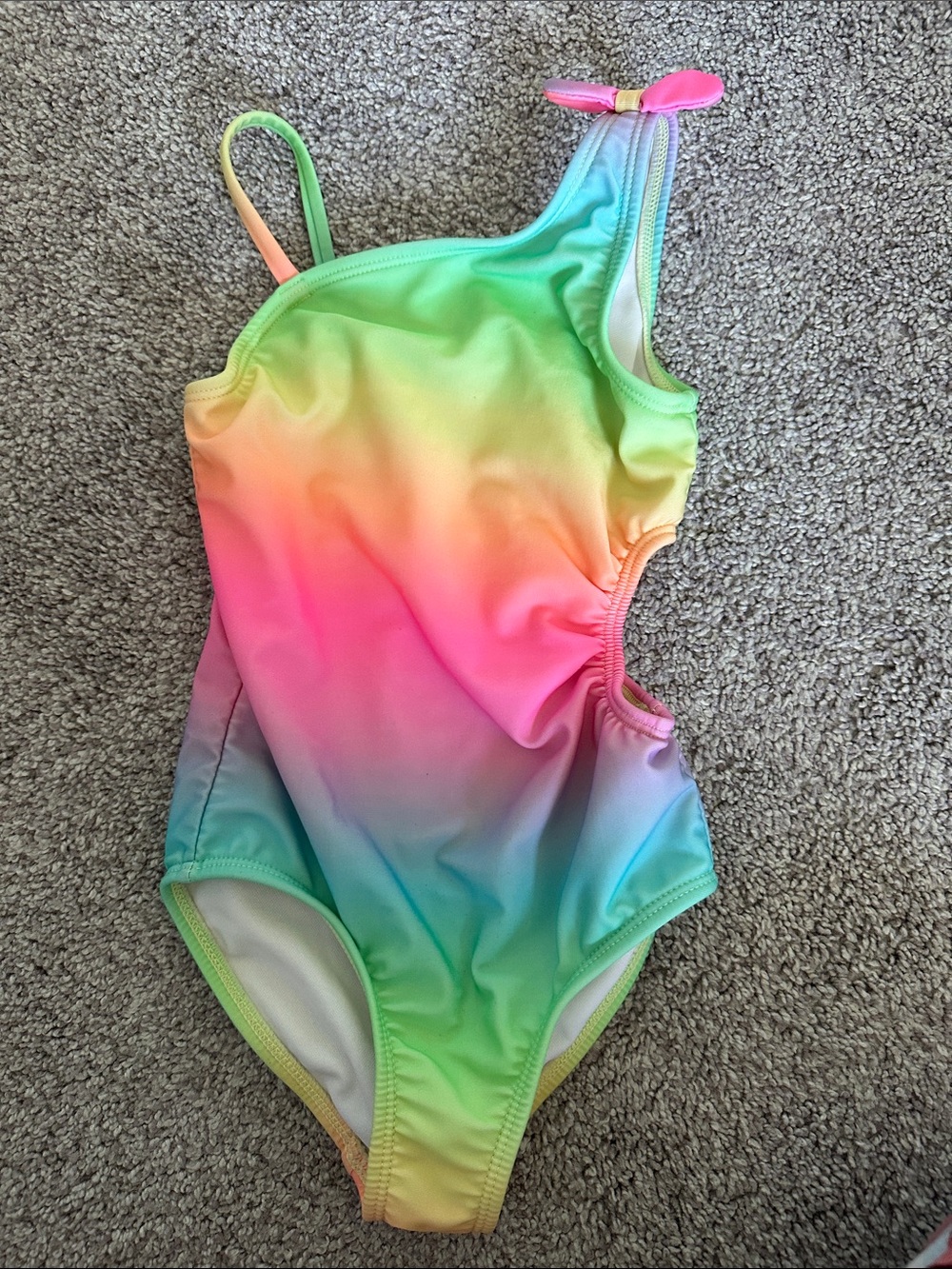 Cat & Jack 3T Rainbow Ombre One-Piece Swimsuit - Pink, Green, Blue